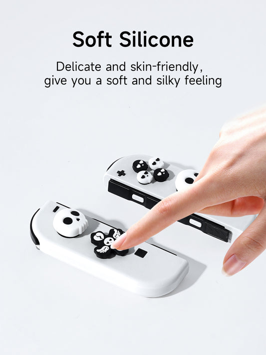 Jemdo Skull Edition Thumb Grip Caps & Button Set for Switch