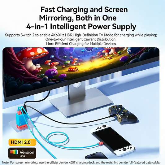 Jemdo 4-in-1 65W Portable Dock for Switch NS1/NS2