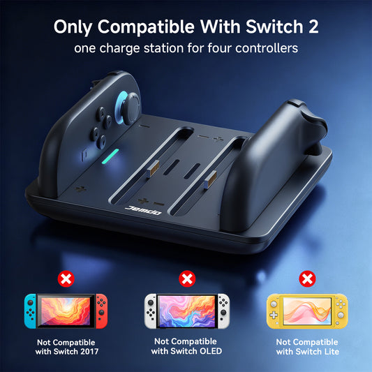 Jemdo for Switch 2 Joy-Con Magnetic Charging Dock