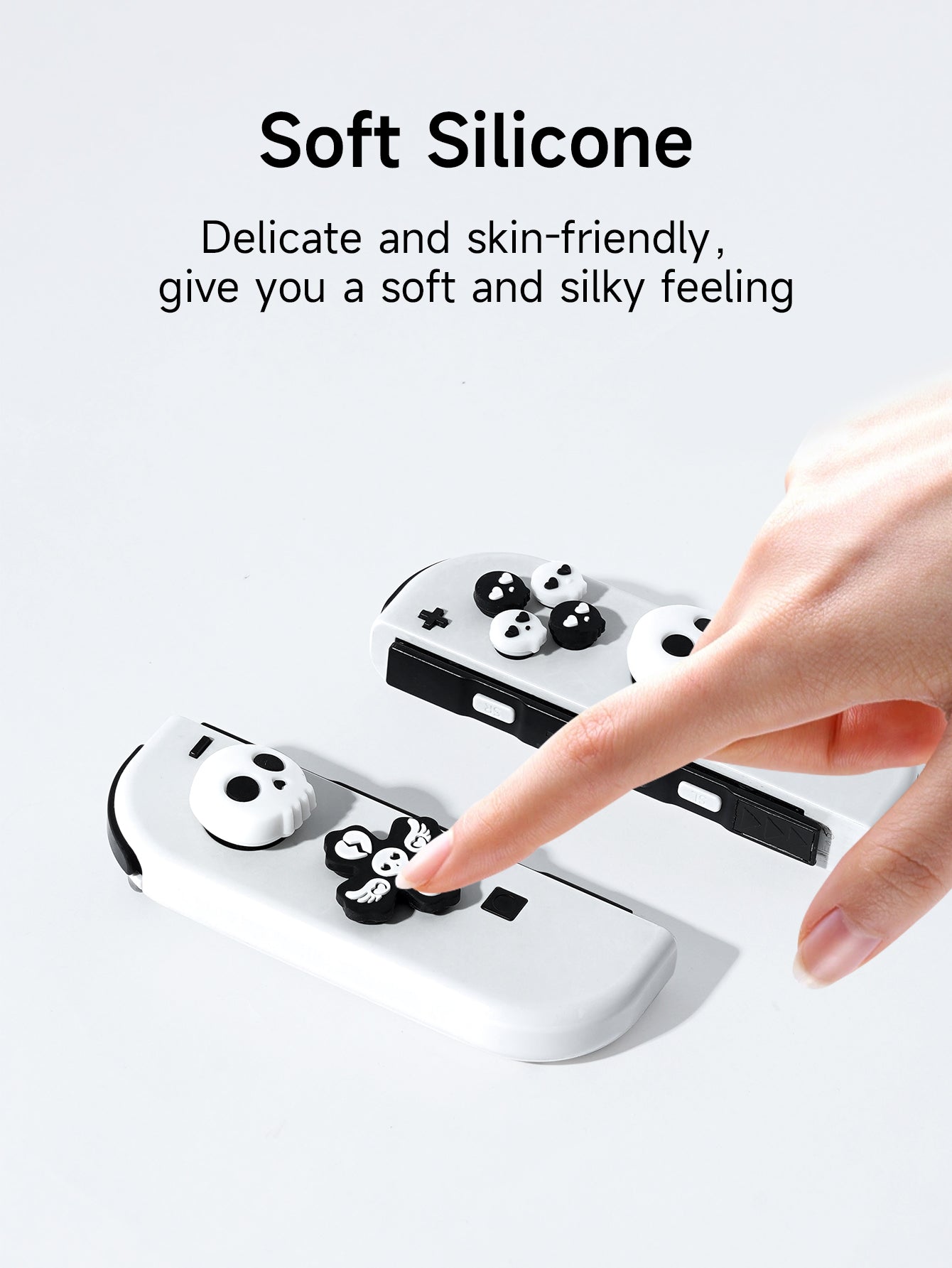 Jemdo Skull Edition Thumb Grip Caps & Button Set for Switch