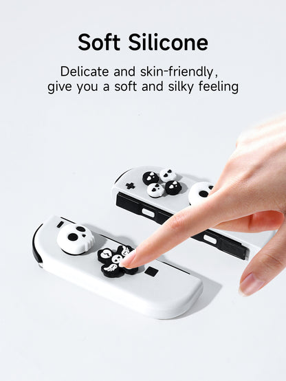 Jemdo Skull Edition Thumb Grip Caps & Button Set for Switch