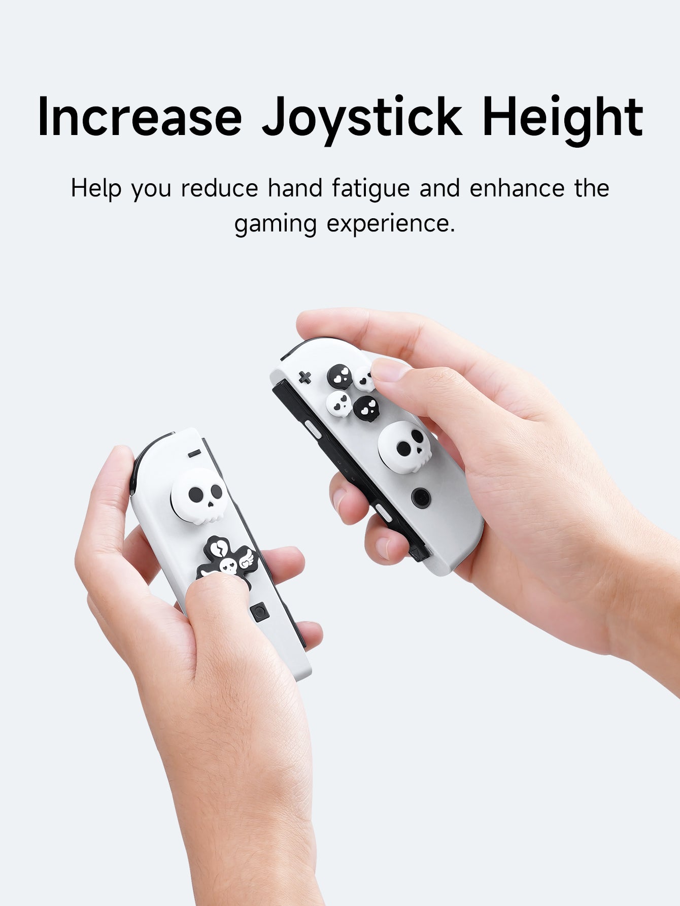 Jemdo Skull Edition Thumb Grip Caps & Button Set for Switch