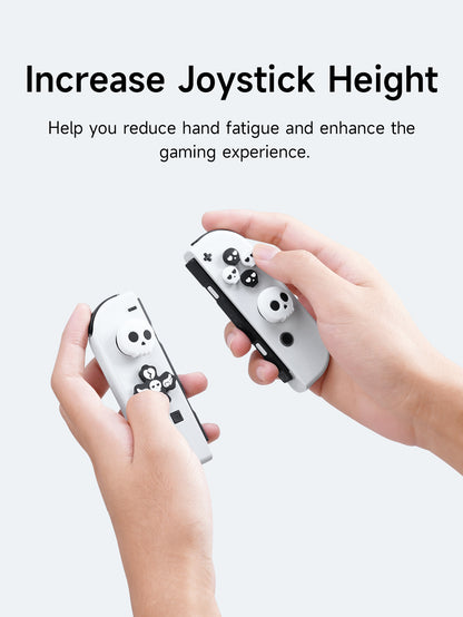 Jemdo Skull Edition Thumb Grip Caps & Button Set for Switch