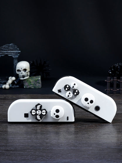 Jemdo Skull Edition Thumb Grip Caps & Button Set for Switch