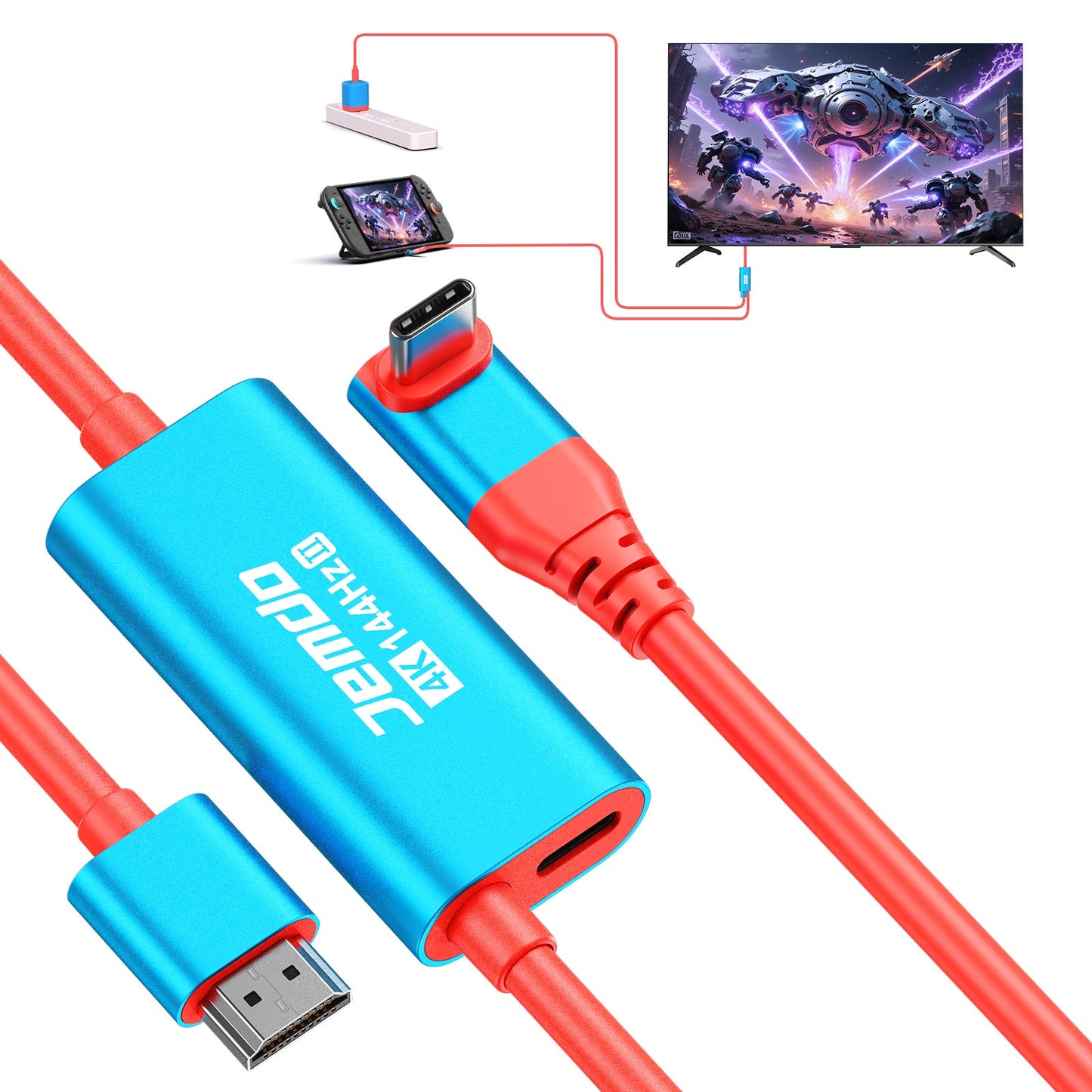 Jemdo 4K USB-C to HDMI Cable for Switch2/OLED