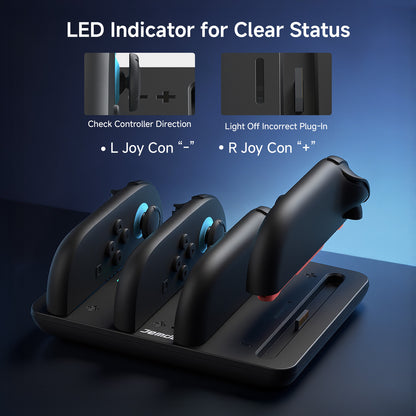 Jemdo for Switch 2 Joy-Con Magnetic Charging Dock