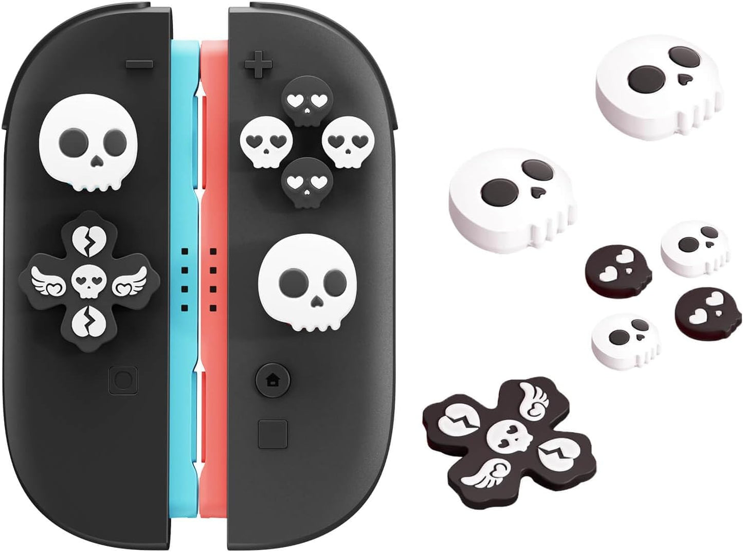 Jemdo Joy-Con 2 Controller Grip & Button Cap Set
