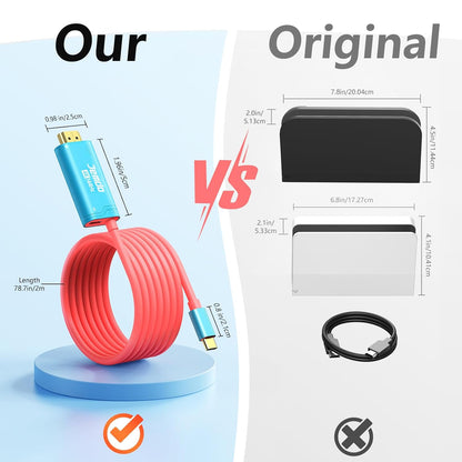 Jemdo 4K USB-C to HDMI Cable for Switch2/OLED