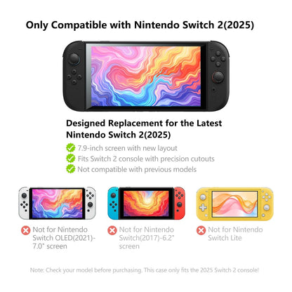 Jemdo for Switch 2 Scratch-Resistant Clear Protective Case