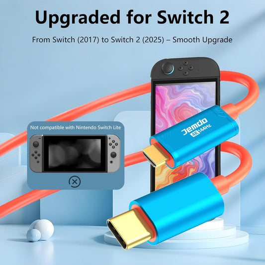 Jemdo 4K USB-C to HDMI Cable for Switch2/OLED
