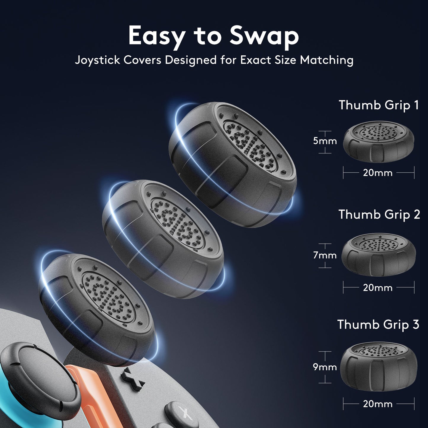 Jemdo for Switch 2/Pro Thumb Grip Covers