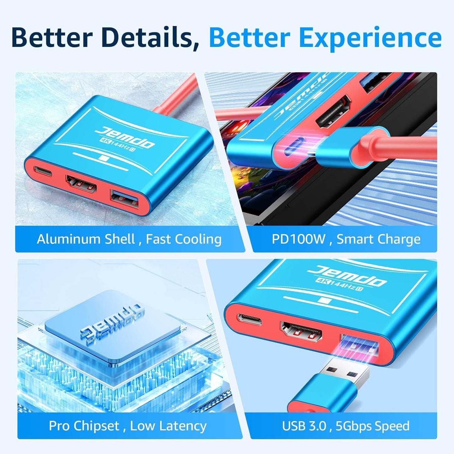 Jemdo USB-C to HDMI Dock for Switch 2/OLED