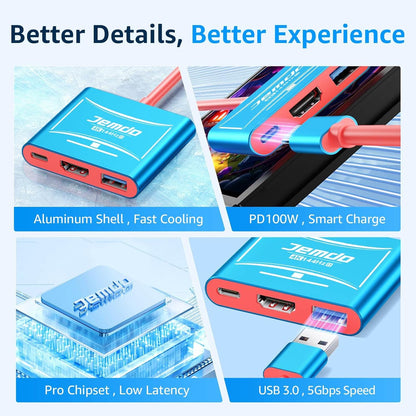 Jemdo USB-C to HDMI Dock for Switch 2/OLED