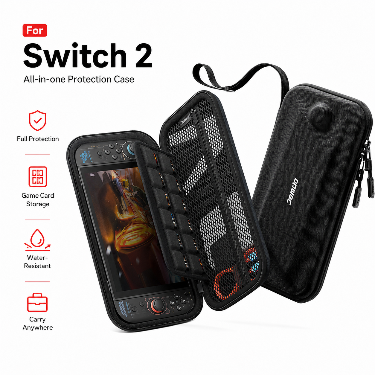 Jemdo Portable Carrying Case for Switch 2