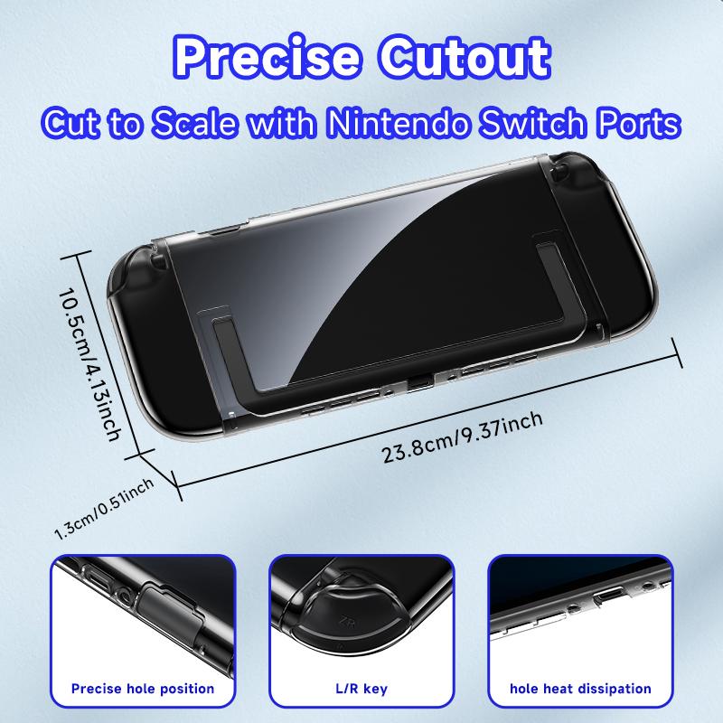 Jemdo for Switch 2 Scratch-Resistant Clear Protective Case