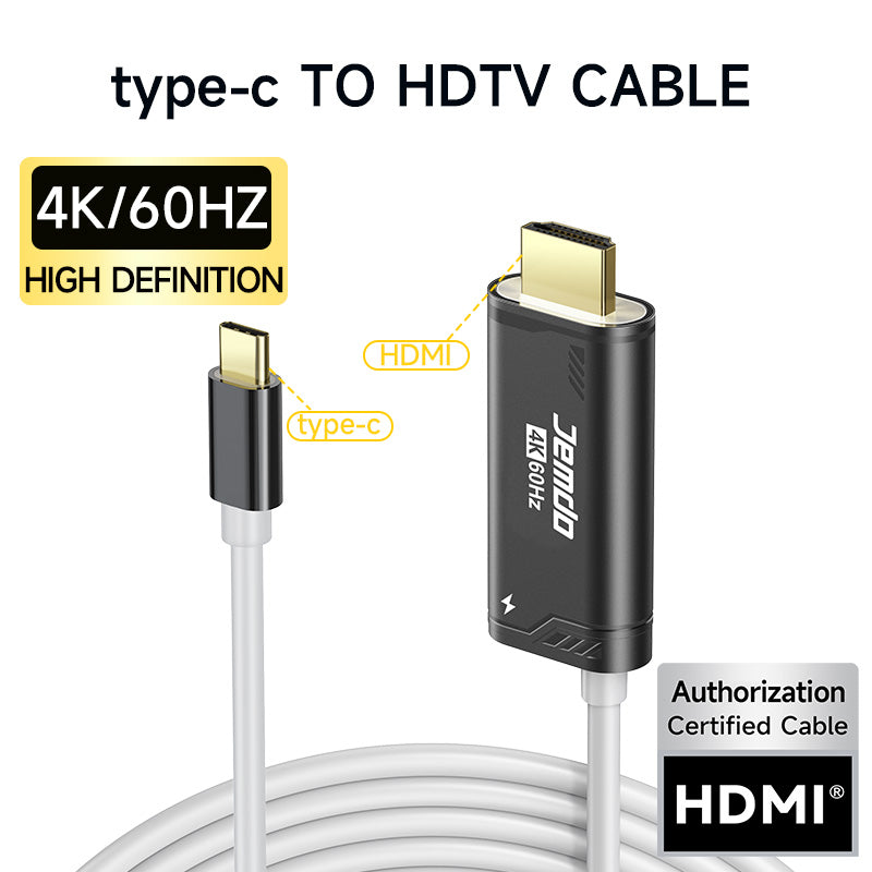 Jemdo 4K USB-C to HDMI Cable for Switch2/OLED